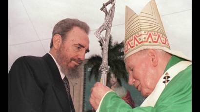 Fidel y Juan Pablo II