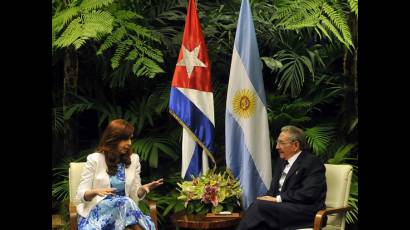 Recibió Raúl a la Presidenta de Argentina
