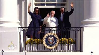 Papa Francisco es recibido en la Casa Blanca