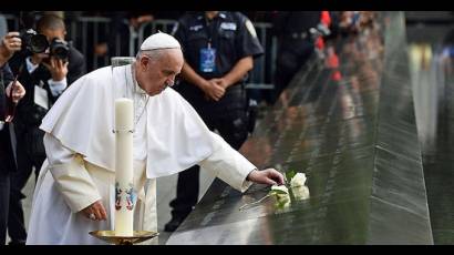El papa visita la Zona Cero en New York
