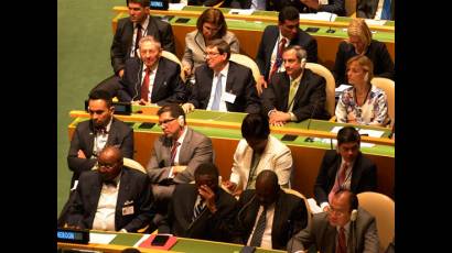 El presidente cubano Raúl  Castro en la ONU