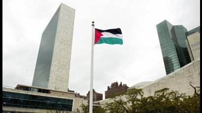 Bandera palestina en la ONU