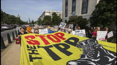 Manifestación en contra del TPP