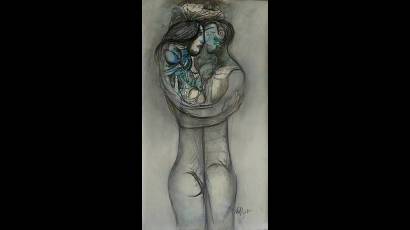 Obra Pareja azul, de Nelson Domínguez
