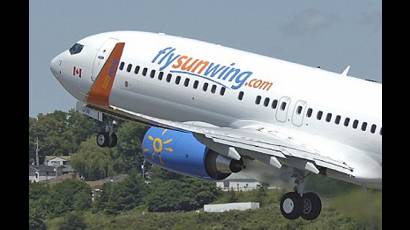 Inician hoy vuelos de turoperador Sunwing de Canadá