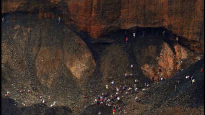 Derrumbe de tierra en mina de Birmania