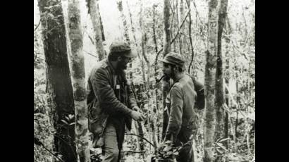 Fidel y el Che en la Sierra Maestra