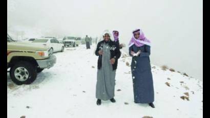 Nieve en Arabia Saudita