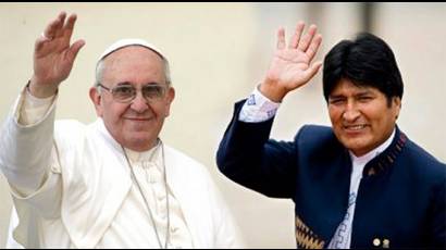 Evo Morales y el Papa Francisco