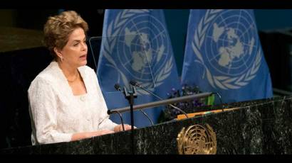 Denuncia Dilma Rousseff en ONU grave momento que vive Brasil