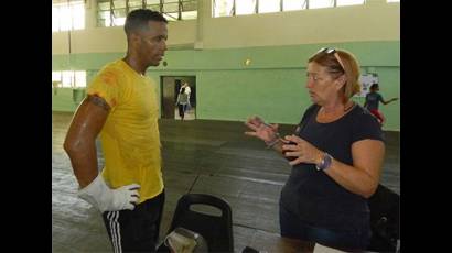 Yoandri Iriarte y la psicóloga Orquidea Rodríguez
