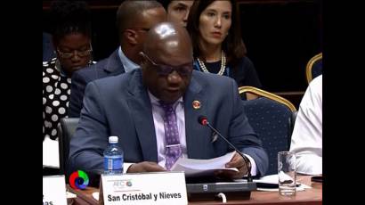 Representante de San Cristóbal y Nieves, primer ministro Timothy Harris.