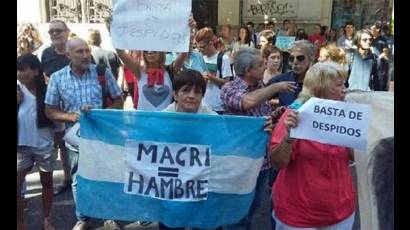 Protestas contra la política de Macri