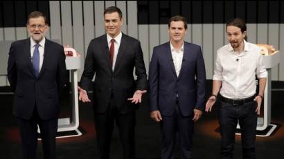 Mariano Rajoy, Pedro Sánchez, Albert Rivera y Pablo Iglesias