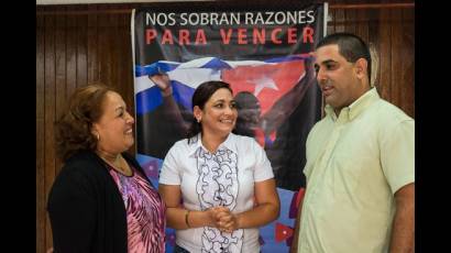 De izquierda a derecha Yanetsy Rodríguez Sampson, Susely Morfa González y Ronald Higaldo Rivera
