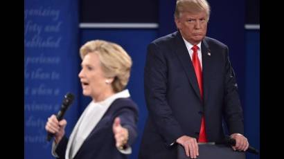 En el segundo debate presidencial, Donald Trump y Hillary Clinton 