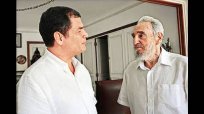 Fidel y Rafael Correa