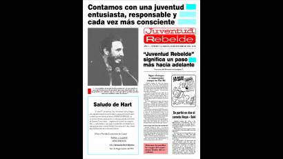 Ejemplar número 1 del diario Juventud Rebelde