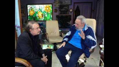 Fidel y Ramonet durante un encuentro el 13 de diciembre de 2013.