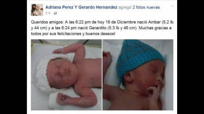 Ámbar y Gerardito, hijos de Adriana Pérez y Gerardo Hernández Nordelo