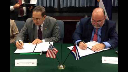 Firma de acuerdo entre Cuba y Estados Unidos