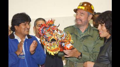 Fidel Castro  con Evo Morales 