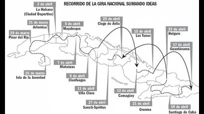 Recorrido de la gira nacional sumando ideas