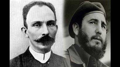 Rinden tributo jóvenes cubanos a Fidel Castro y José Martí