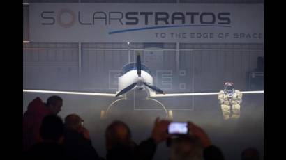 Presentación del avión solar biplaza de la misión SolarStratos en Payerne,