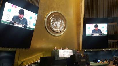 Evo Morales en la ONU