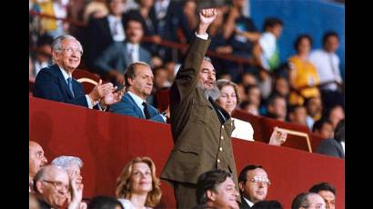Fidel en los Juegos Olímpicos de Barcelona 92