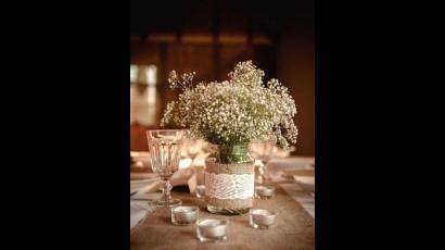 Decoración con recipientes de cristal