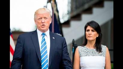 Nikki Haley y donald Trump