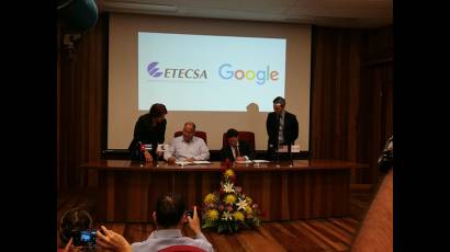 La empresa ETECSA de Cuba y Google de Estados Unidos firman Memorando de entendimiento