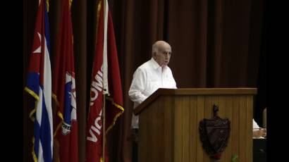 Machado Ventura en jornadas finales del Congreso de la CTC