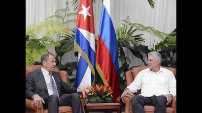 Miguel Díaz-Canel recibió en la tarde del miércoles a Serguéi Lavrov 