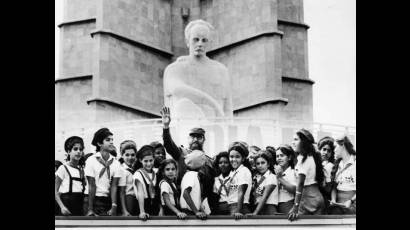 En la Plaza de la Revolución. 