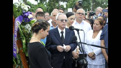 Eusebio Leal en la despedida de duelo de Alicia