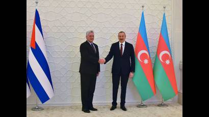 Encuentro entre los presidentes de Cuba y Azerbaiyán