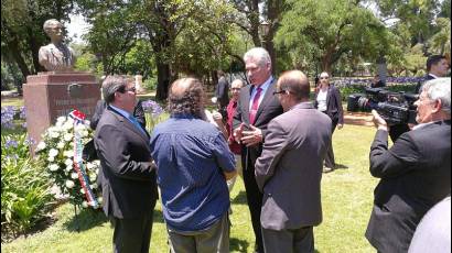 Díaz-Canel durante su visita a Argentina 