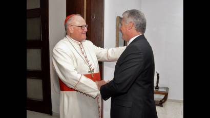 Recibe Díaz-Canel al Cardenal Timothy Dolan