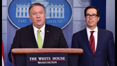 Las sanciones de Trump a Iran han sido anunciadas por los secretarios de Estado y del Tesoro Mike Pompeo y Mnuchin