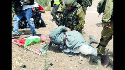 Detencion de un anciano palestino este miercoles
