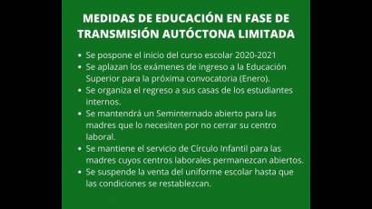 Medidas de Educación Pinar del Río 