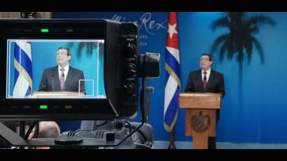 Canciller cubano, Bruno Rodríguez Parrilla, en conferencia de prensa