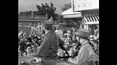 Entrada de Fidel a la ciudad de Pinar del Río en 1959