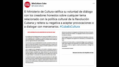 El Ministerio de Cultura ratifica su voluntad de diálogo con los creadores honestos