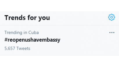 Tendencia para Cuba en Twitter