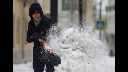 En la ciudad de Moscú ha caído un tercio de la norma de nieve habitual para febrero