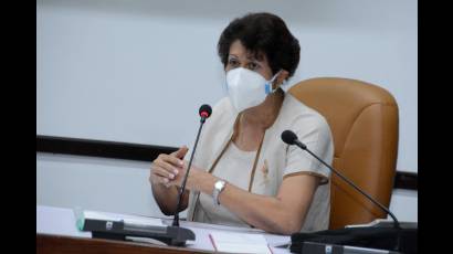 Ena Elsa Velázquez Cobiella, Ministra de Educación, en el balance anual del Ministerio de Educación